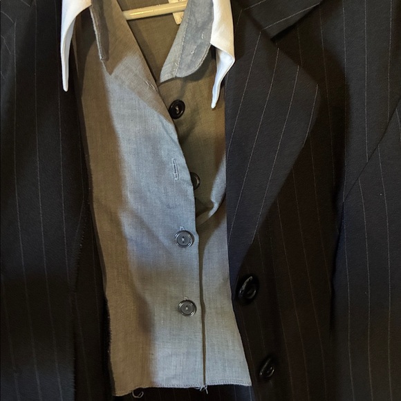 Women's Black Pinstripe Pantsuit - Picture 4 of 10